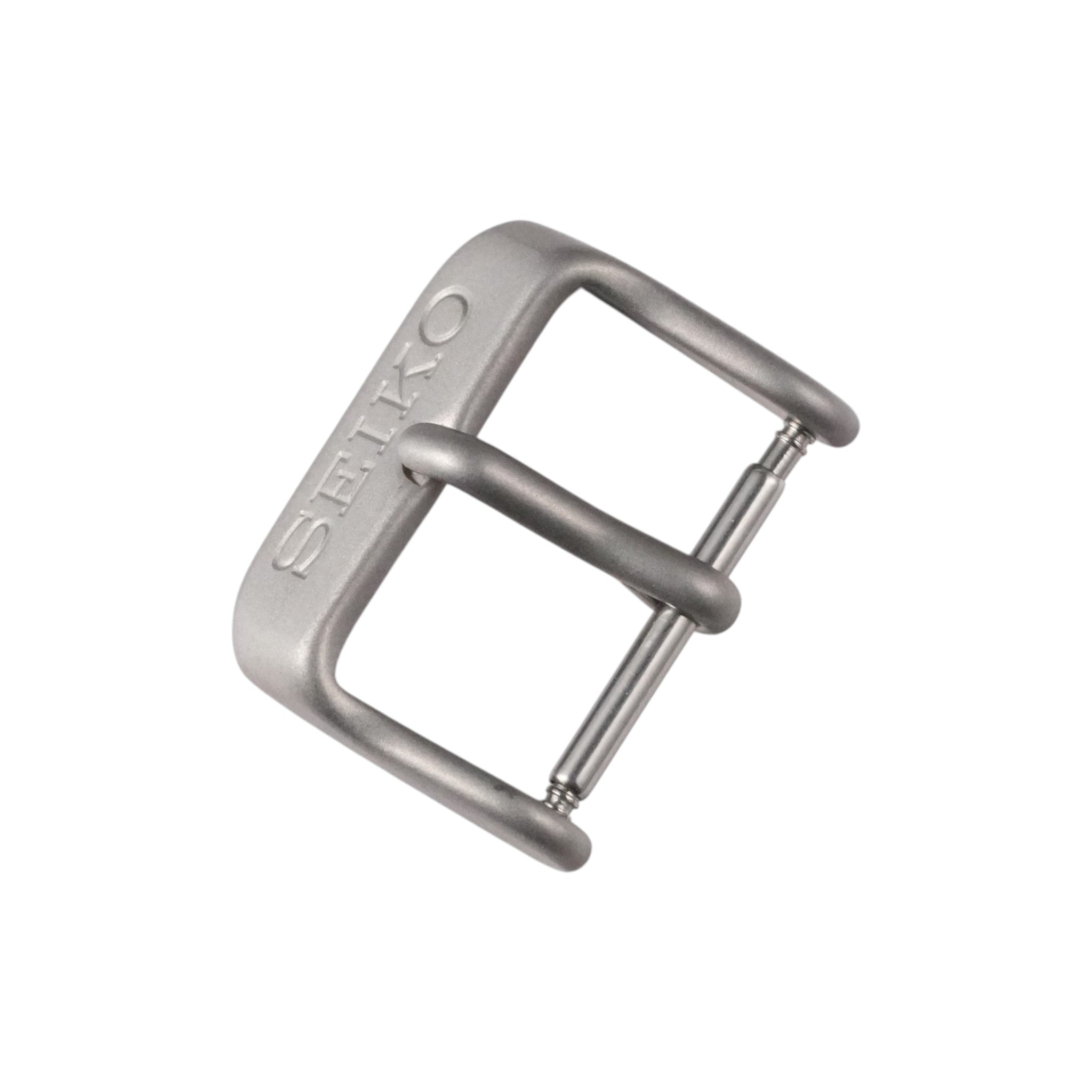 Seiko: Sandblasted Silver ‘Slim' Tang Buckle (18MM)