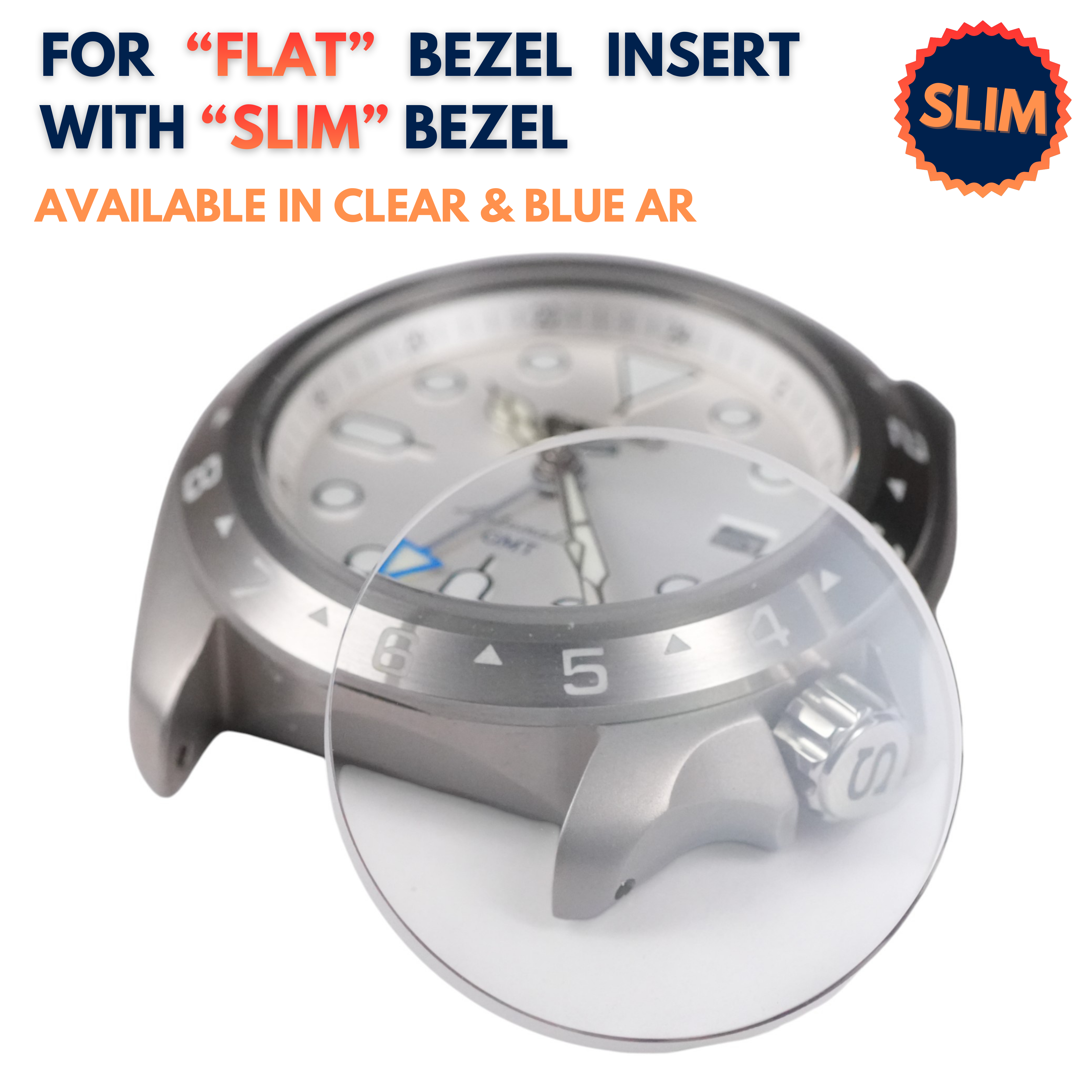 SKX007/SRPD "Slim": Flat Sapphire Crystal for Flat Bezel Insert