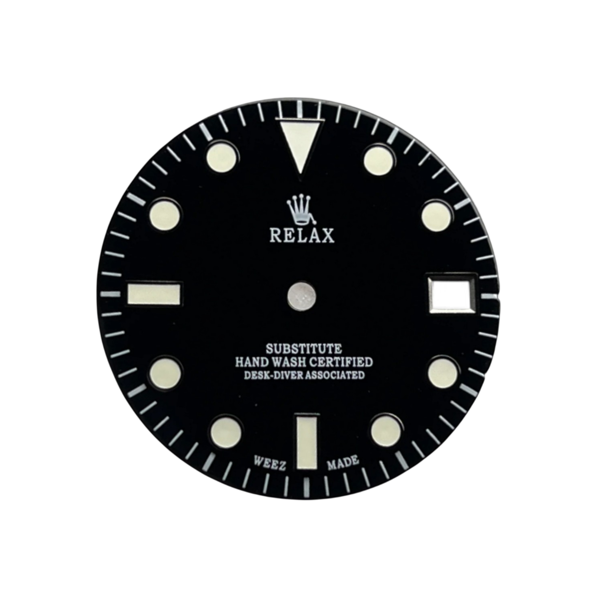 Black "Relax" Enamel Dial - Date