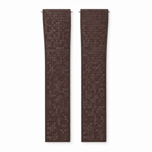 Brown Mosaic: CTS Rubber Strap — front view of both strap halves