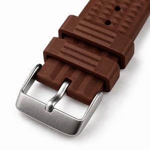 Brown Waffle: FKM Rubber Strap — buckle studio photo