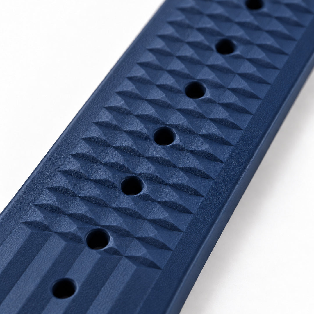 Navy Waffle: FKM Rubber Strap — texture studio photo