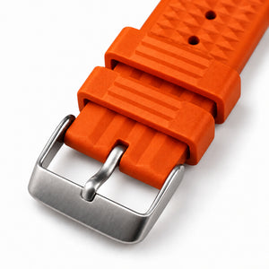 Orange Waffle: FKM Rubber Strap — buckle studio photo