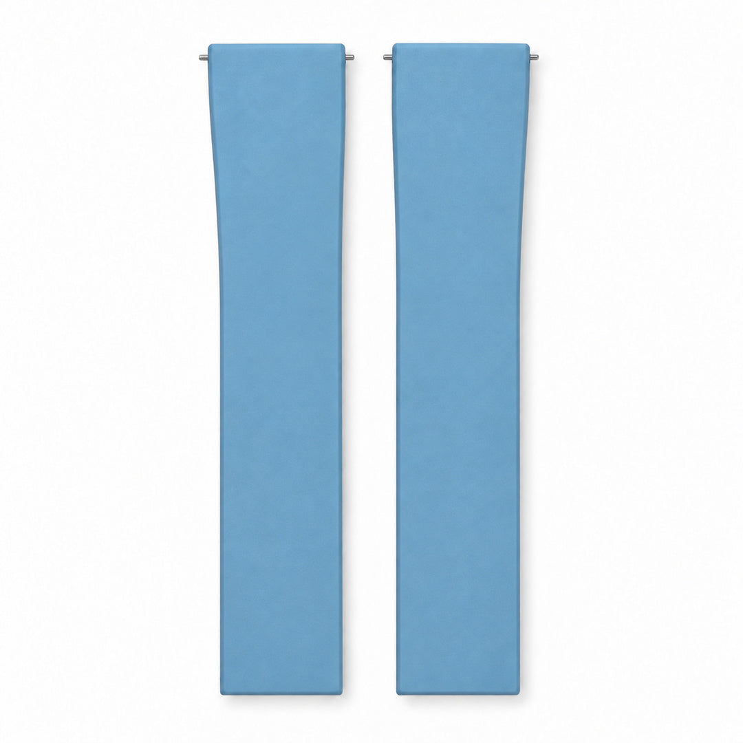 Pastel Blue: CTS Rubber Strap — front view of both strap halves