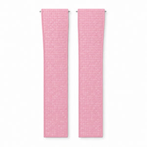 Pink Mosaic: CTS Rubber Strap — front view of both strap halves