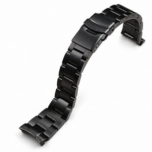SKX007 Nautilus: Brushed Black Oyster Bracelet — product view on white background