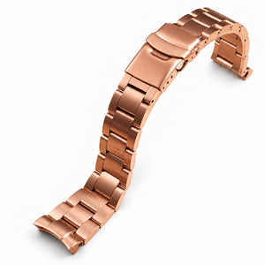 SKX007 Nautilus: Brushed Rose Gold Oyster Bracelet — product view on white background