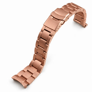 SKX007 Nautilus: Matte Rose Gold Oyster Bracelet — product view on white background