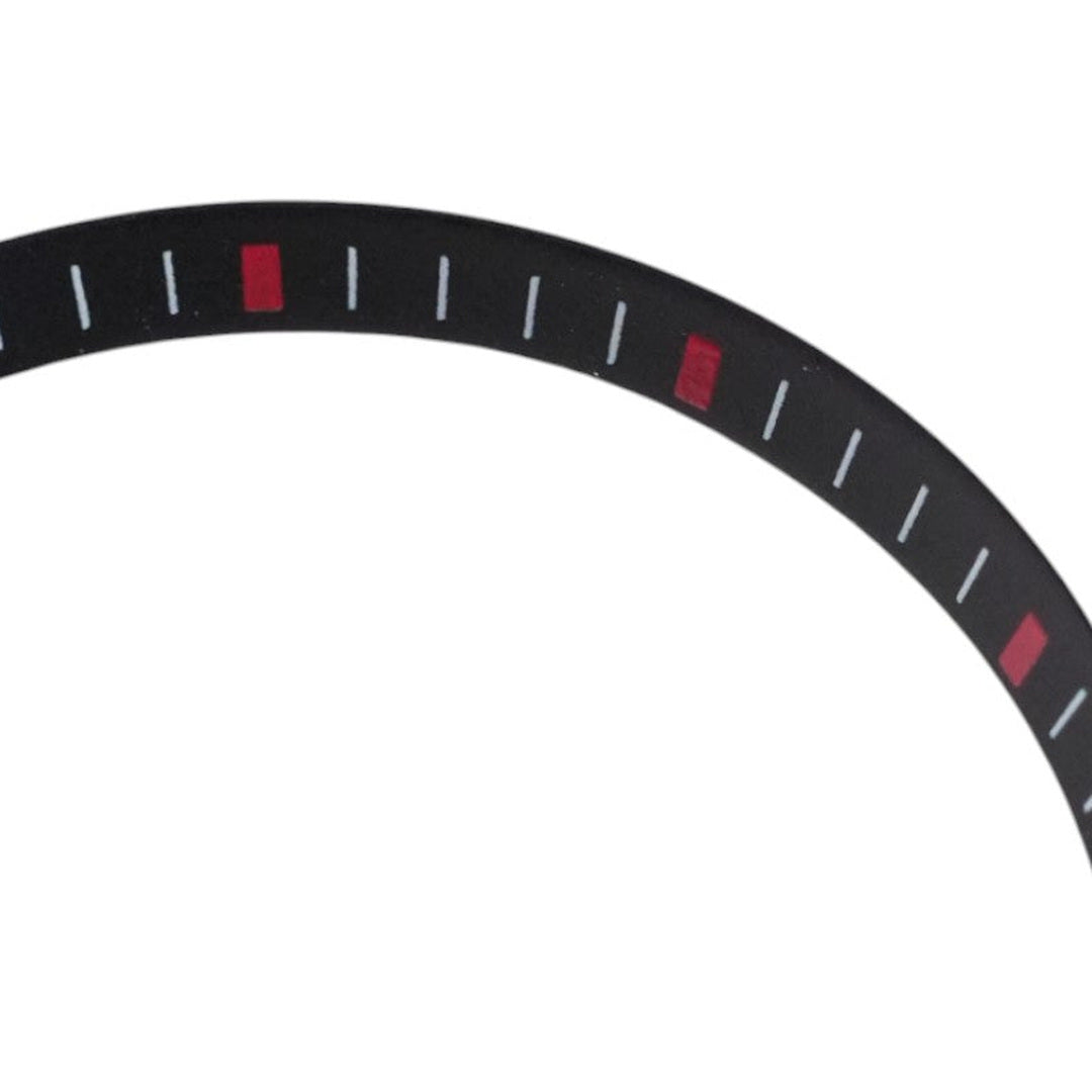 SKX007/SRPD Chapter Ring V2: Black with Red Markers — macro detail, close-up crop of the original product photograph