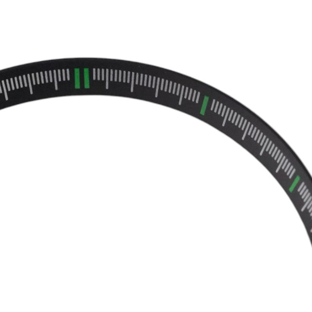 SKX007/SRPD Minutes: Black with Green Markers — macro detail, close-up crop of the original product photograph
