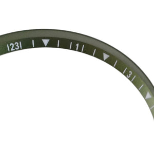 SKX007/SRPD Short GMT: Green with White Markers — macro detail, close-up crop of the original product photograph