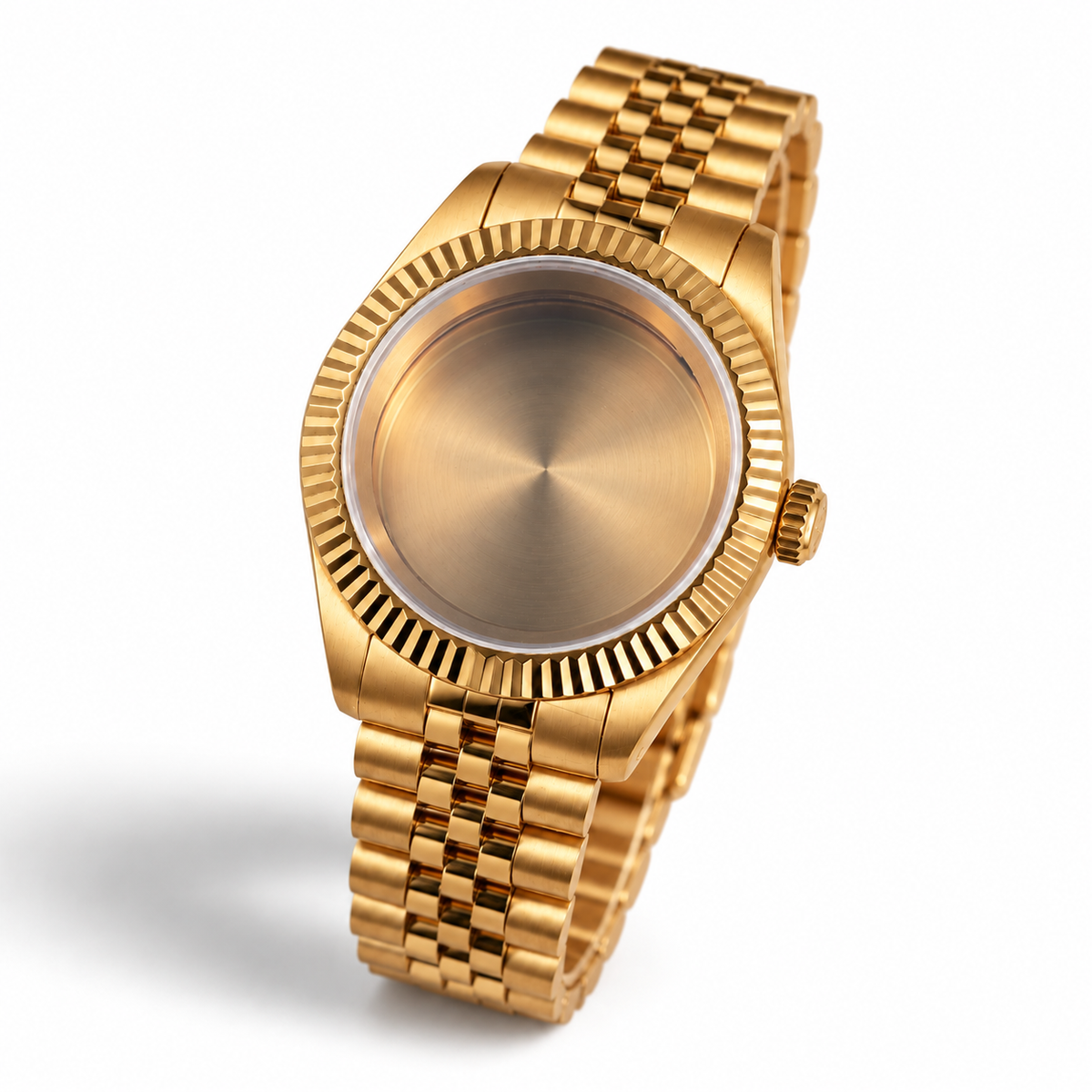 40MM Fluted: Brushed Gold Case with Jubilee Bracelet