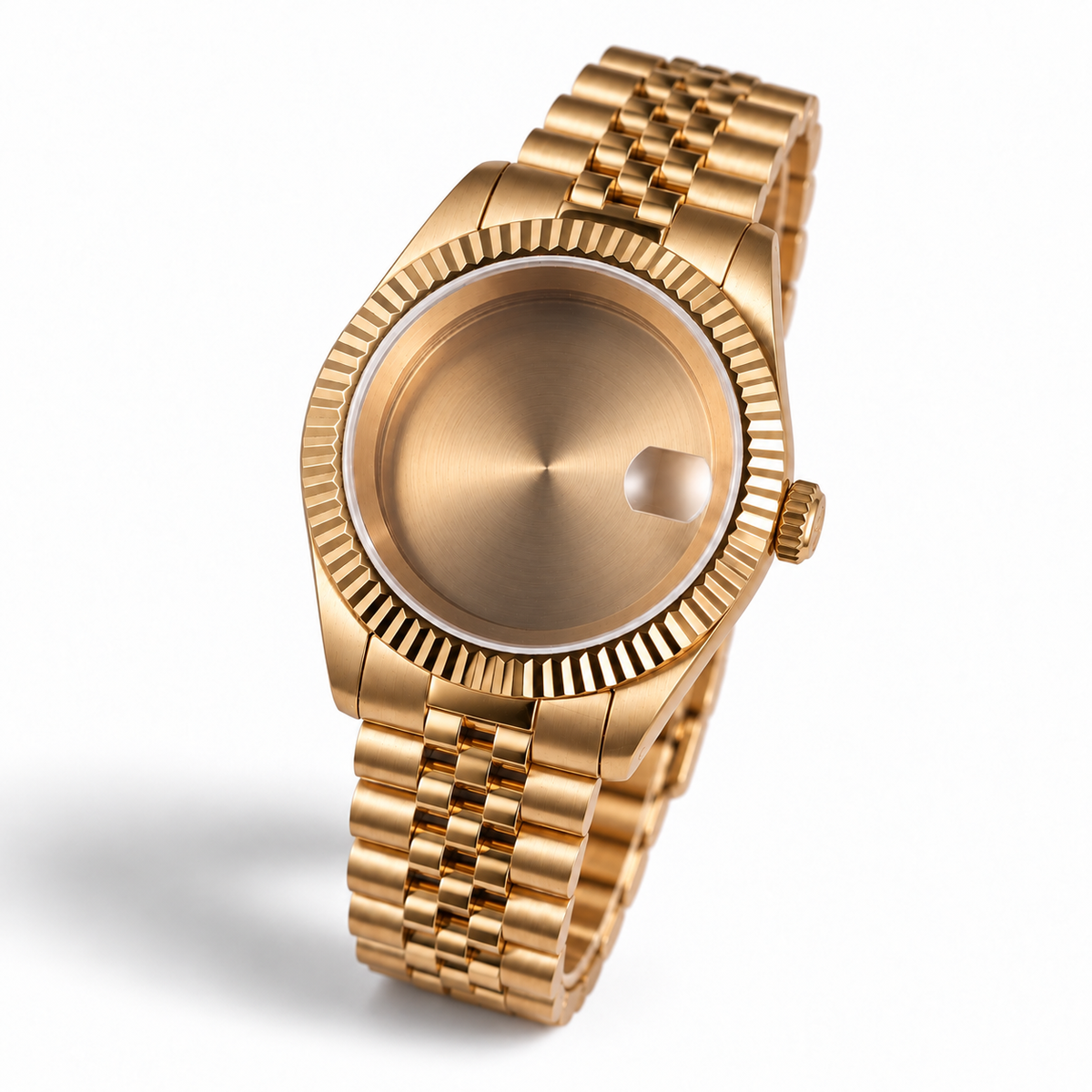 40MM Fluted: Brushed Gold Case with Cyclops & Jubilee Bracelet