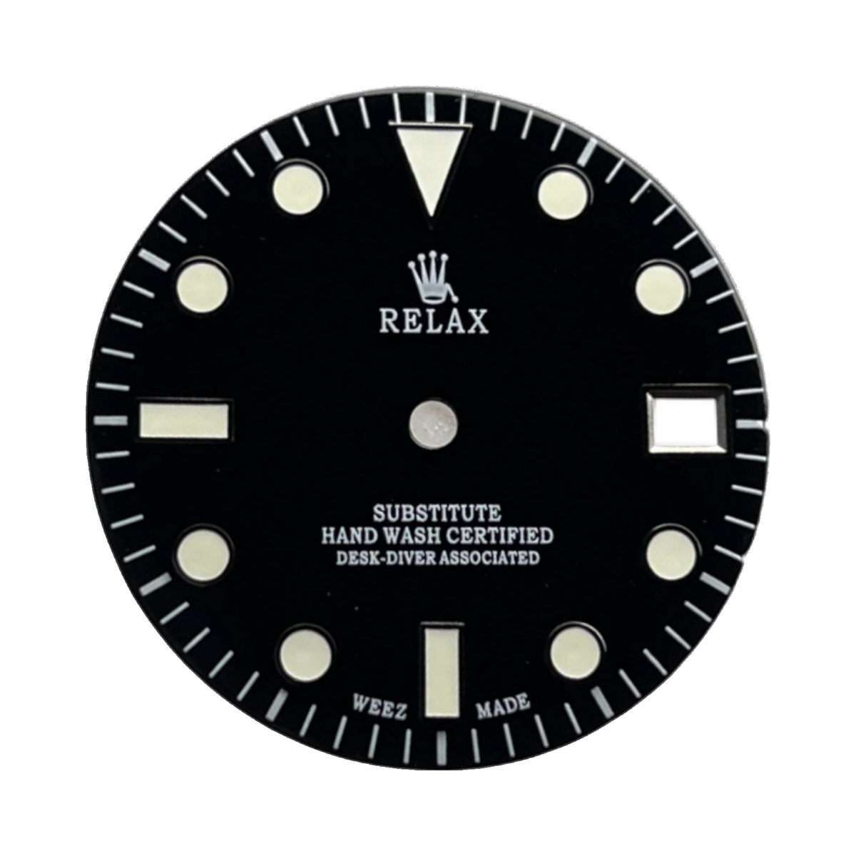 Black "Relax" Enamel Dial - Date