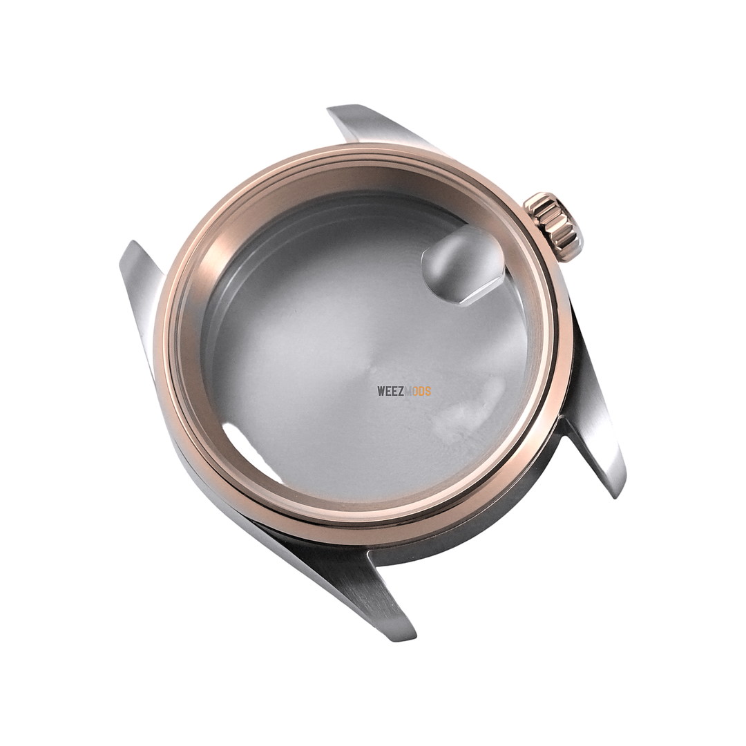 36MM Pilot: Two-Tone Rose Gold with Cyclops Case — balanced white background, 150px padding