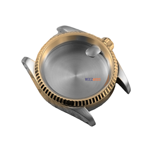 36MM Fluted: Two-Tone Gold with Cyclops Case — manually restored bezel edge, white background and balanced padding