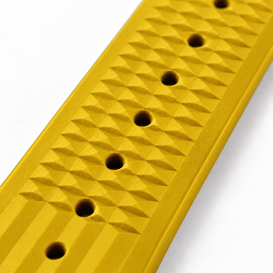 Yellow Waffle: FKM Rubber Strap — texture studio photo