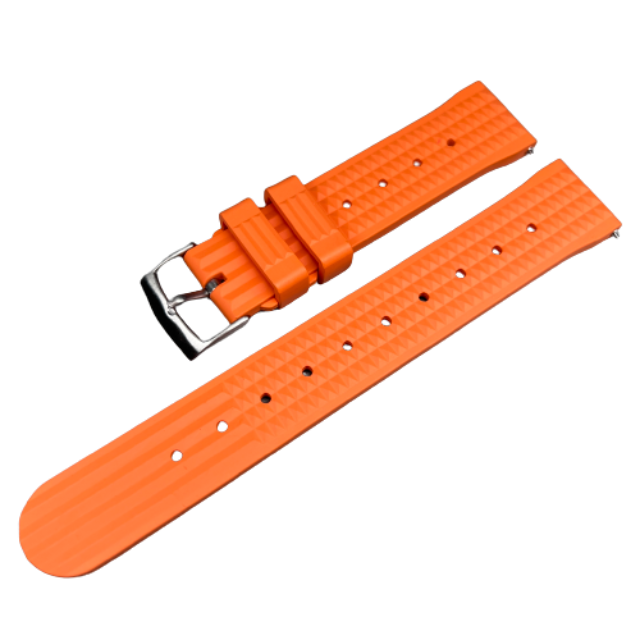 Orange Waffle Rubber Strap