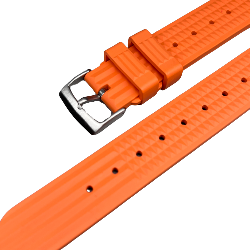 Orange Waffle Rubber Strap