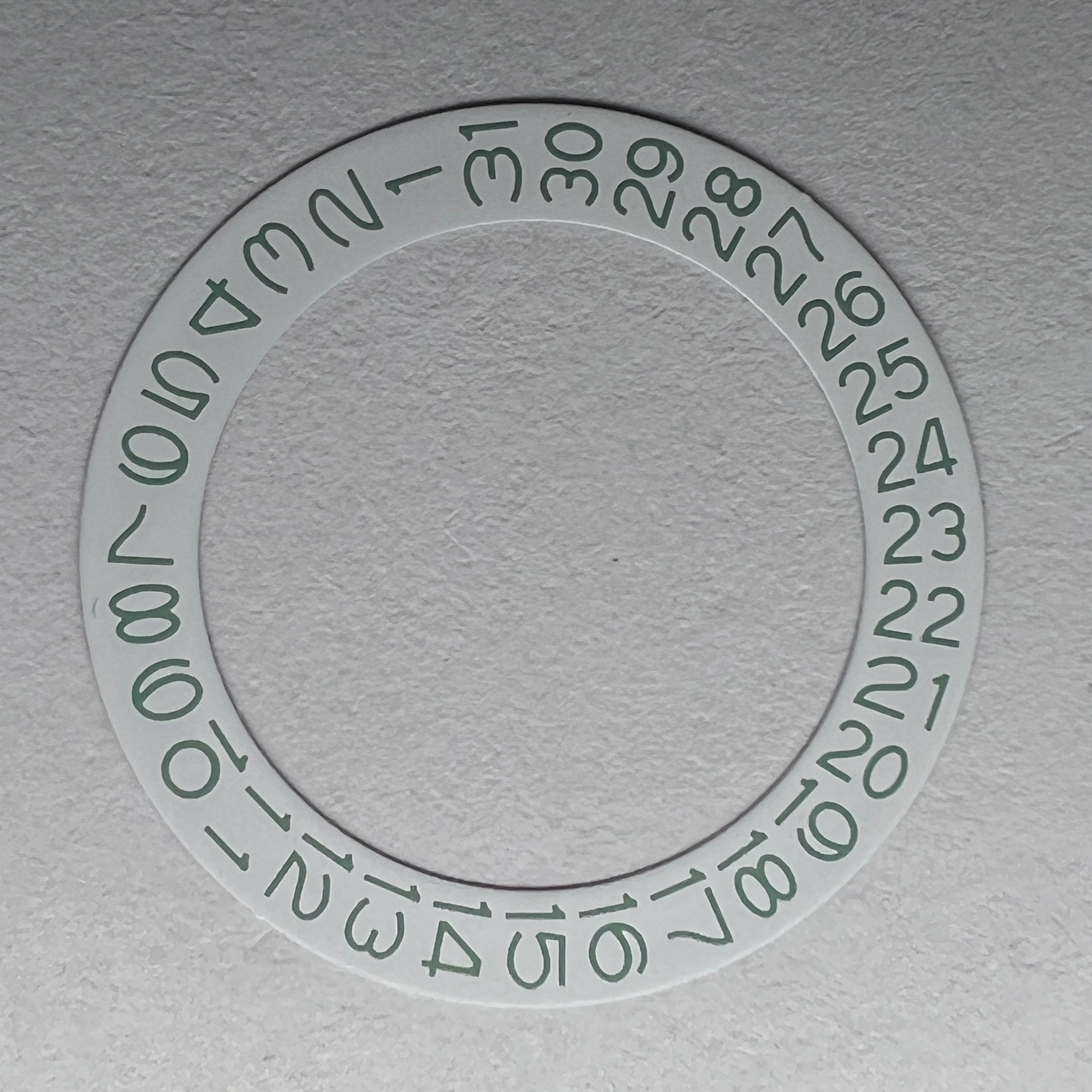 White Date Wheel: Olive Green Numerals – WEEZMODS