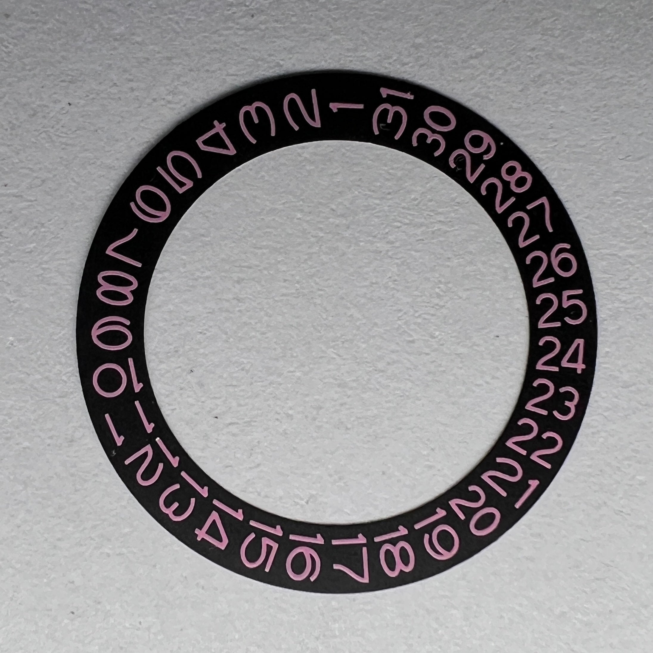 Black Date Wheel: Baby Pink Numerals