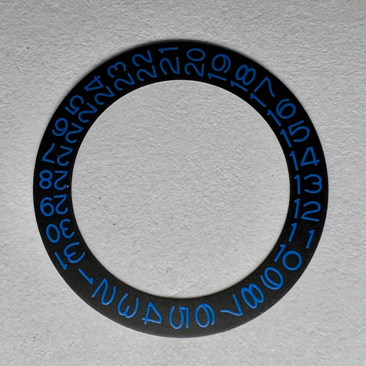 Black Date Wheel: Dark Blue Numerals