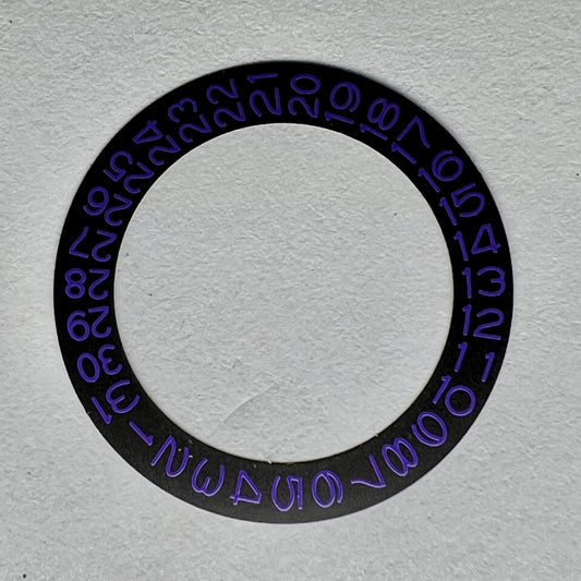 Black Date Wheel: Purple Numerals