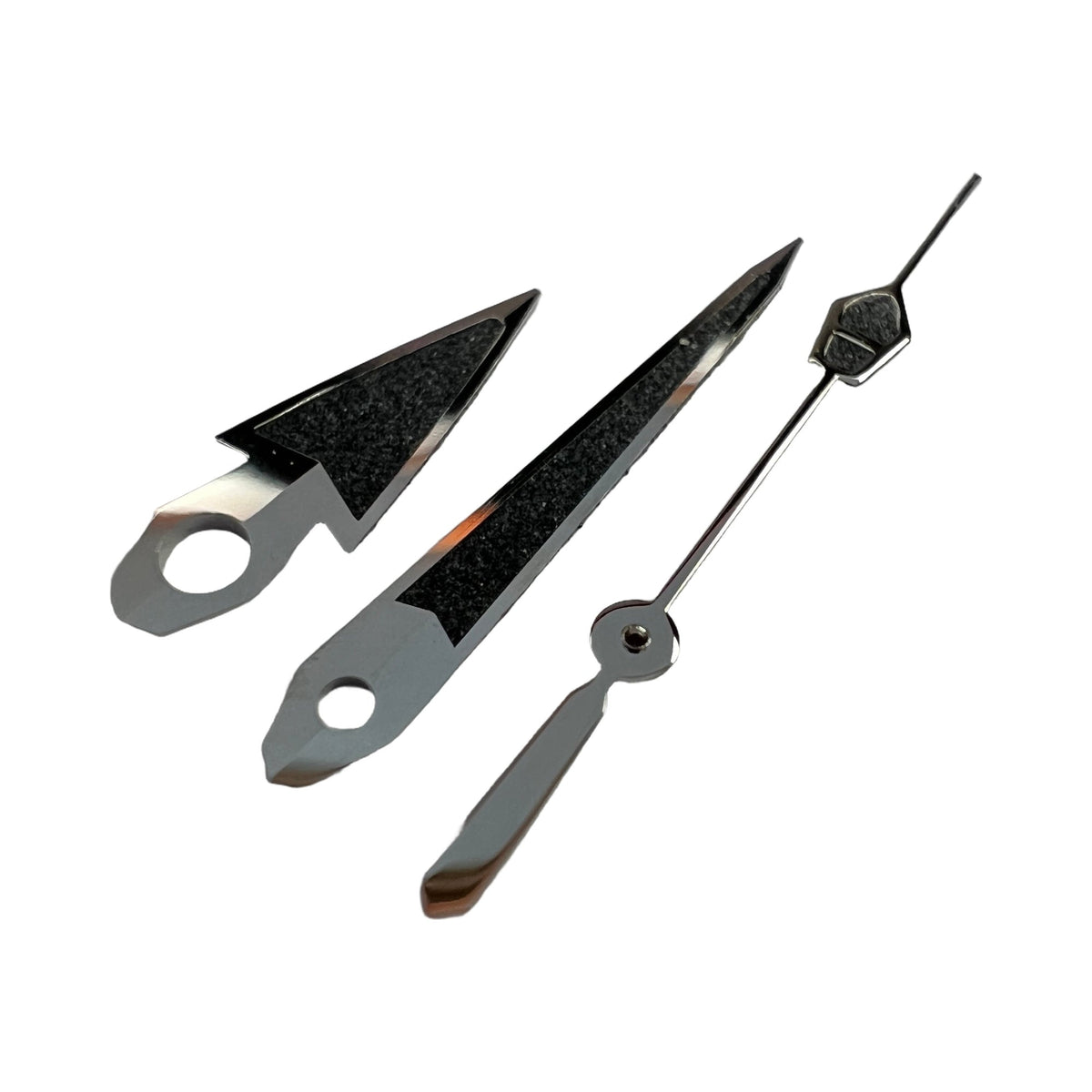 Kunai Black: Polished Silver Hands