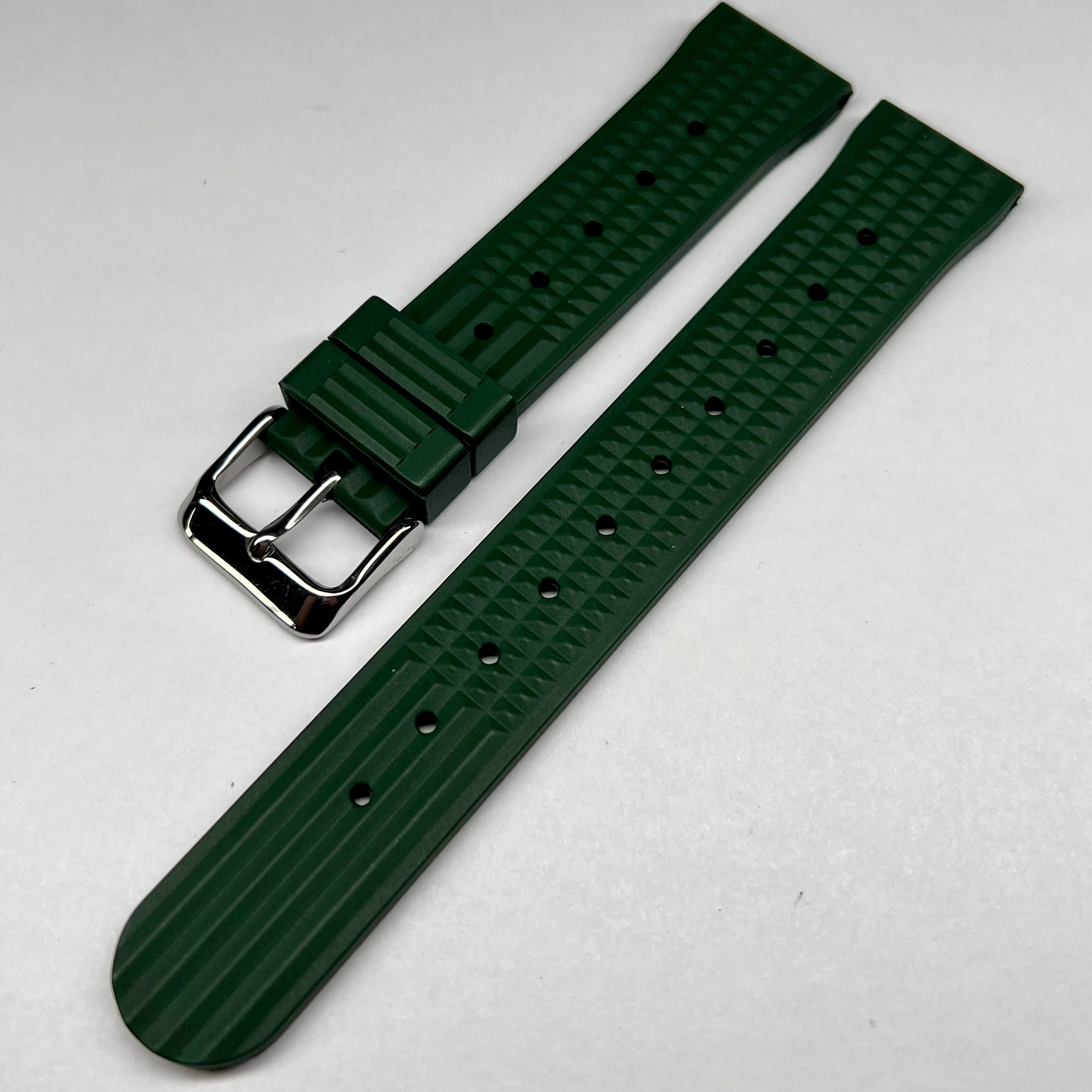 Dark Green Waffle Rubber Strap