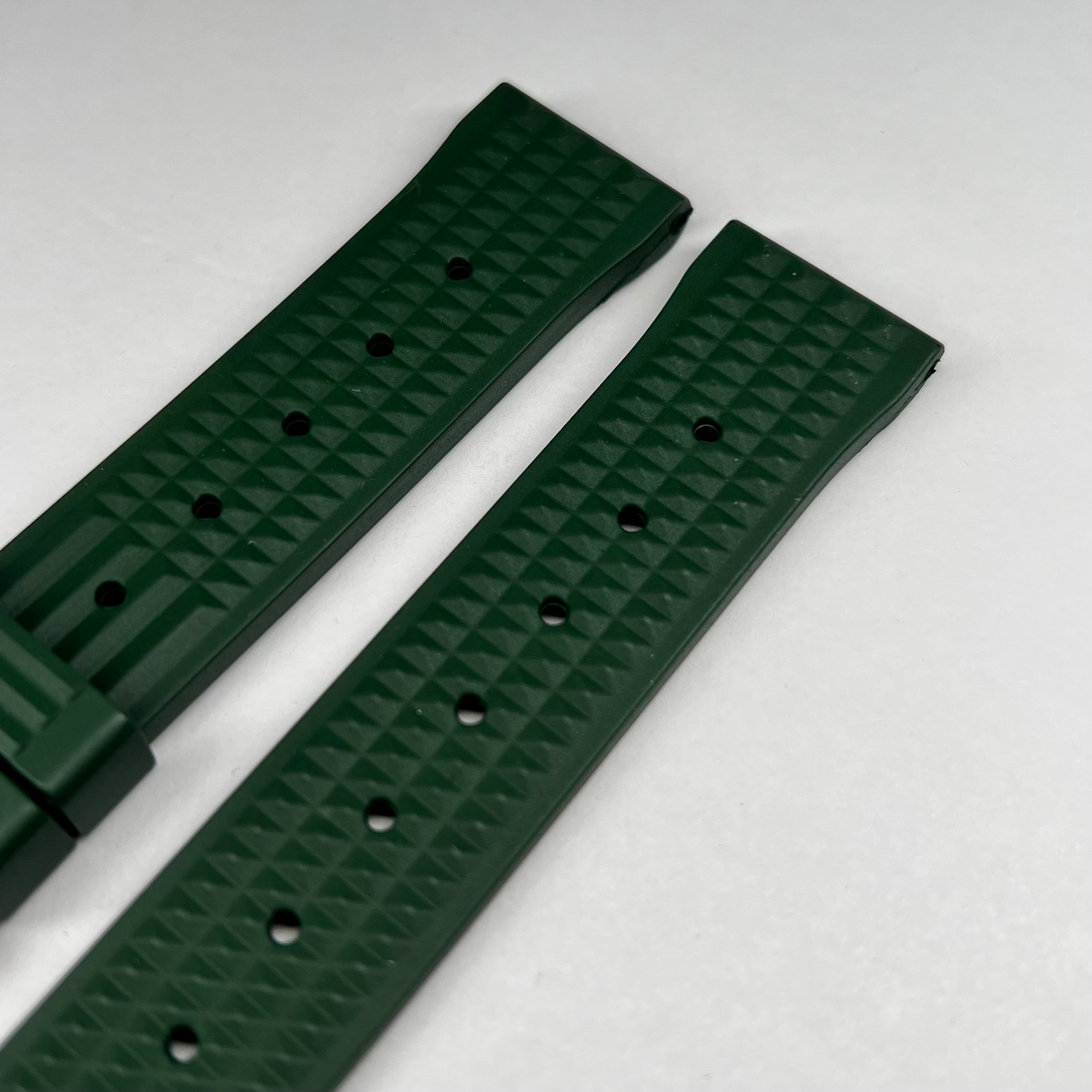 Dark Green Waffle Rubber Strap